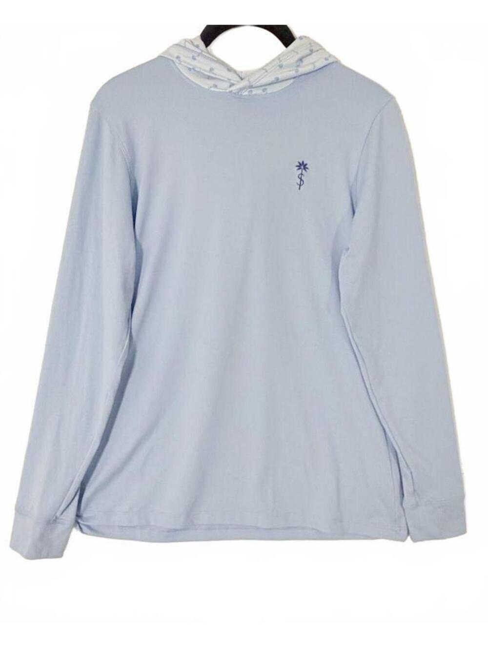 Shell Bay Club Light Blue Long Sleeve Performance Golf Sun Hoodie Women's Small